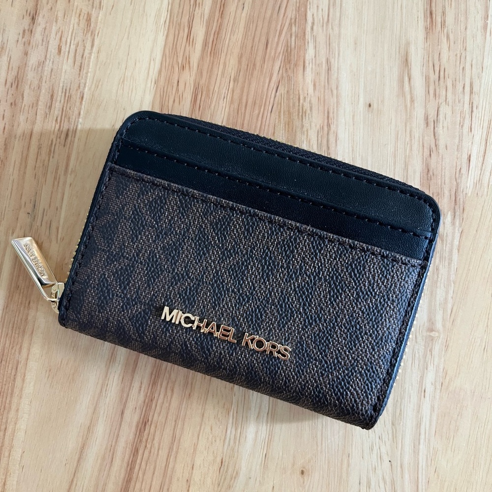 Michael Kors Black and Brown Wallet